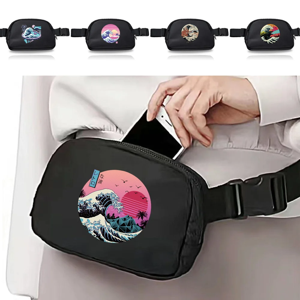 Fanny Packs for Women Fashion Waist Packs Wave Series Crossbody Bags for Sport Running Organizer with Adjustable Strap