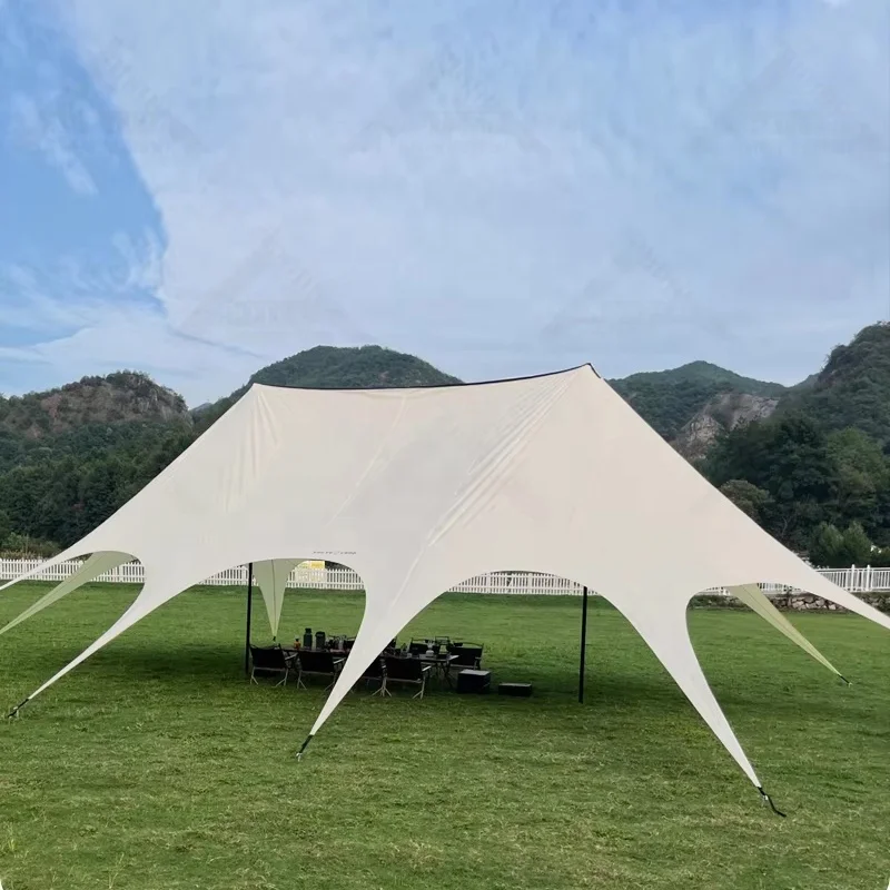 

White Beige Canopy Double Spider Shade Tent Star Event Tent