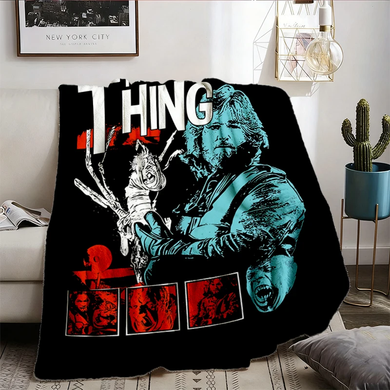 The Thing 1982 MacReady T, Flannel Blanket, Antarctic Horror Sci, Fi Movie Flannel Throw