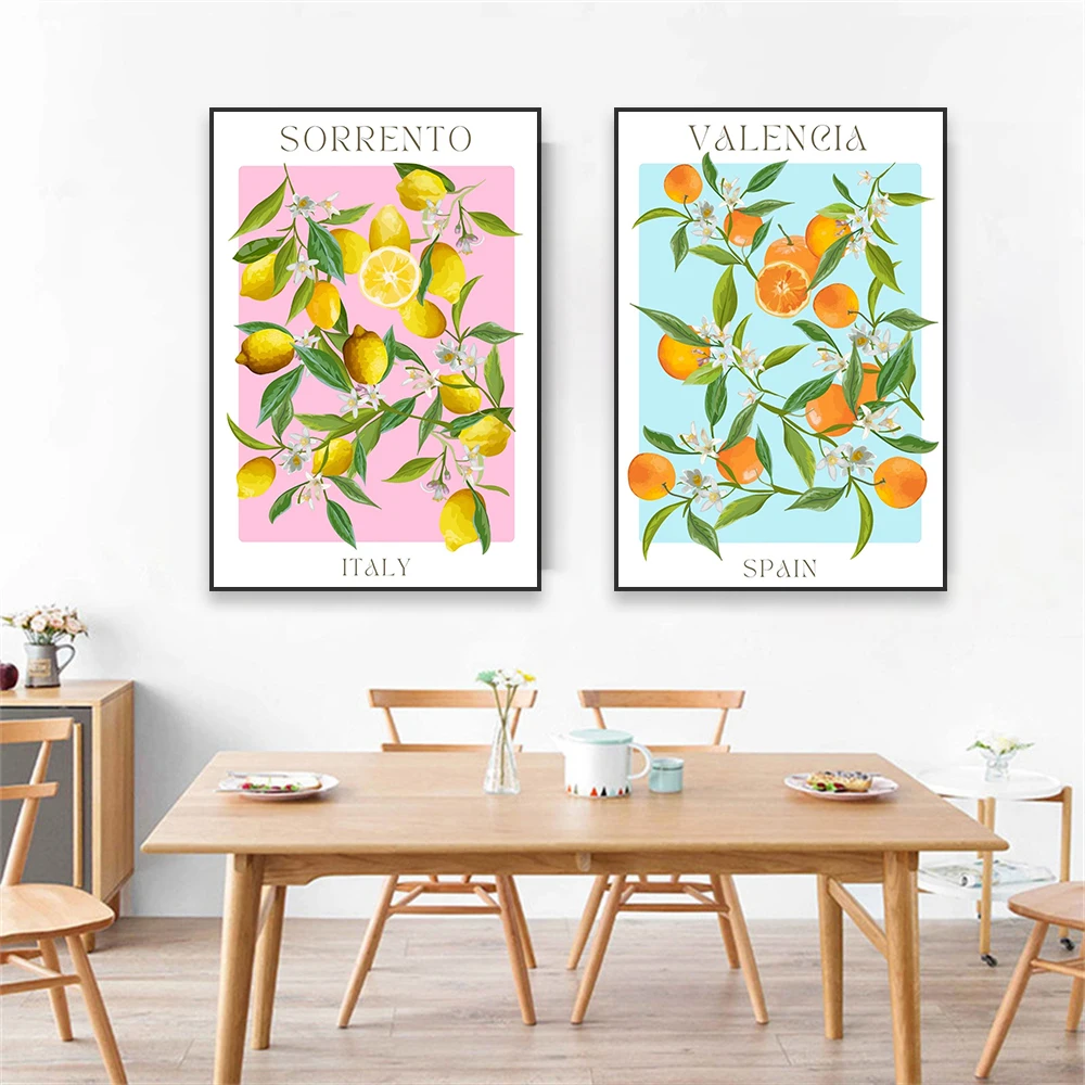 ملصق فني جداري كلاسيكي مطبوع في سوق الفاكهة ، لوحة قماش سورينتو ، إيطاليا ، إسبانيا ، الطعام ، المنزل ، المطبخ ، ديكور غرفة الطعام #1