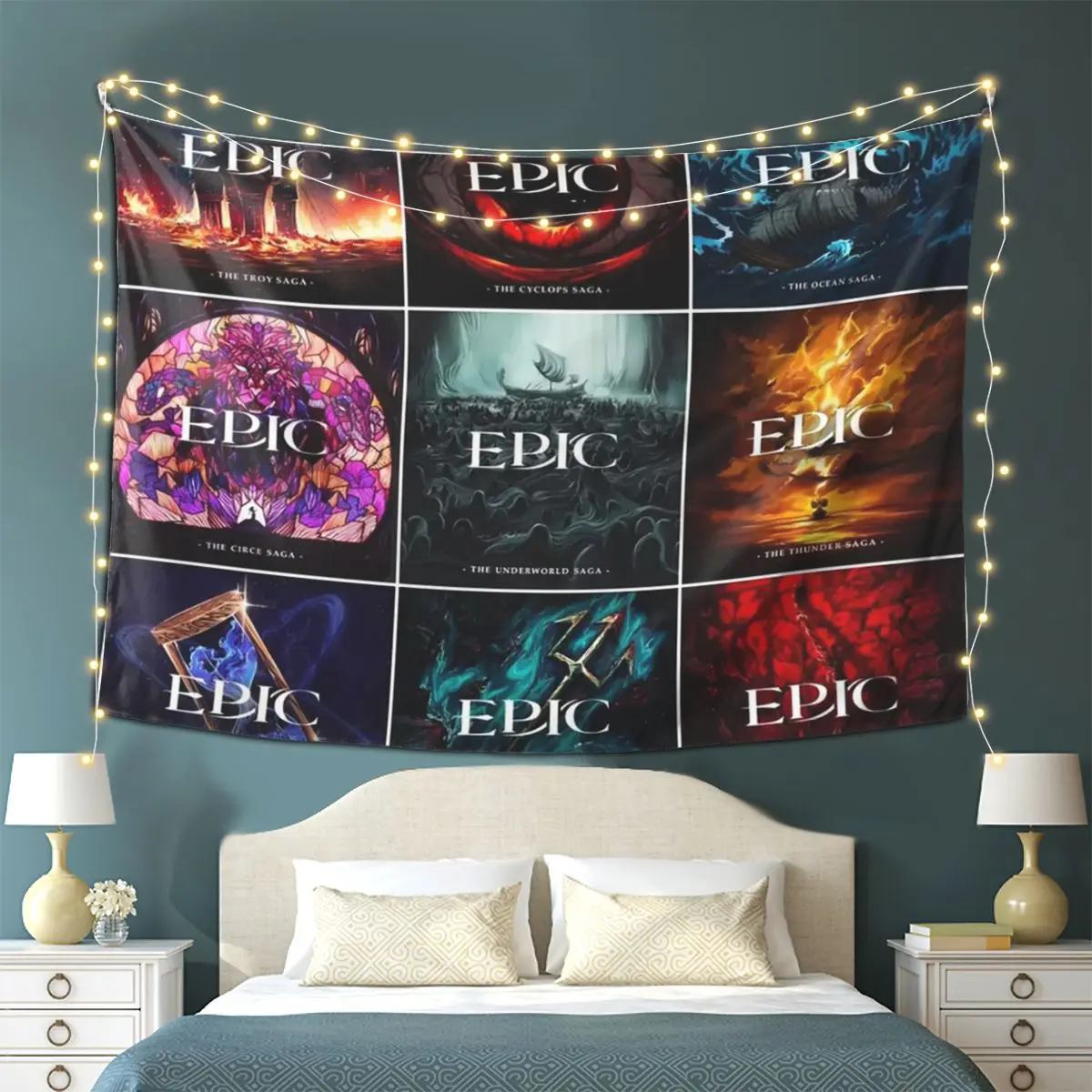 

Epic The Musical Saga Covers Tapestry Wall Hanging Aesthetic Home Decor Tapestries for Living Room Bedroom