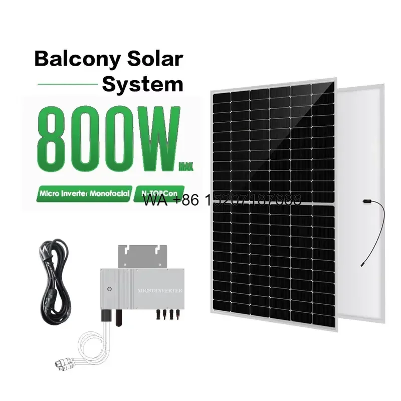 Wmwmnu Flexible Solar Balcony On Grid System Kit Plug and Play with WiFi MPPT