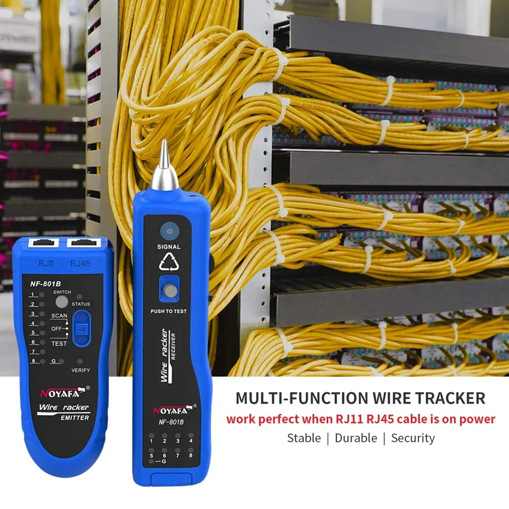 NAYAFA NF-801B Tester per cavi di rete RJ11 RJ45 Crimper Ethernet Wire Tracker multifunzione Line Finder illuminazione a LED