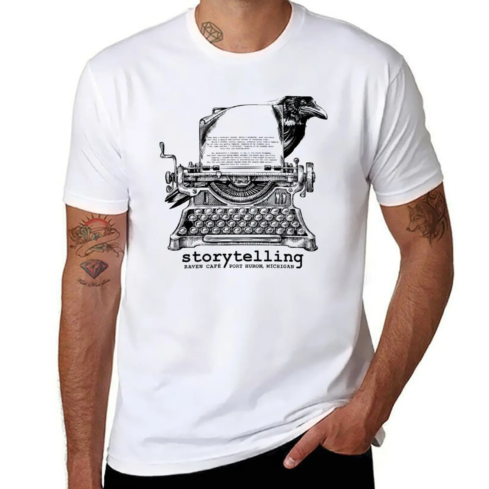 

t shirt (RAVEN t T-Shirt luxury V2 man CAFE) tshirt man Storytelling shirts 100% man cotton