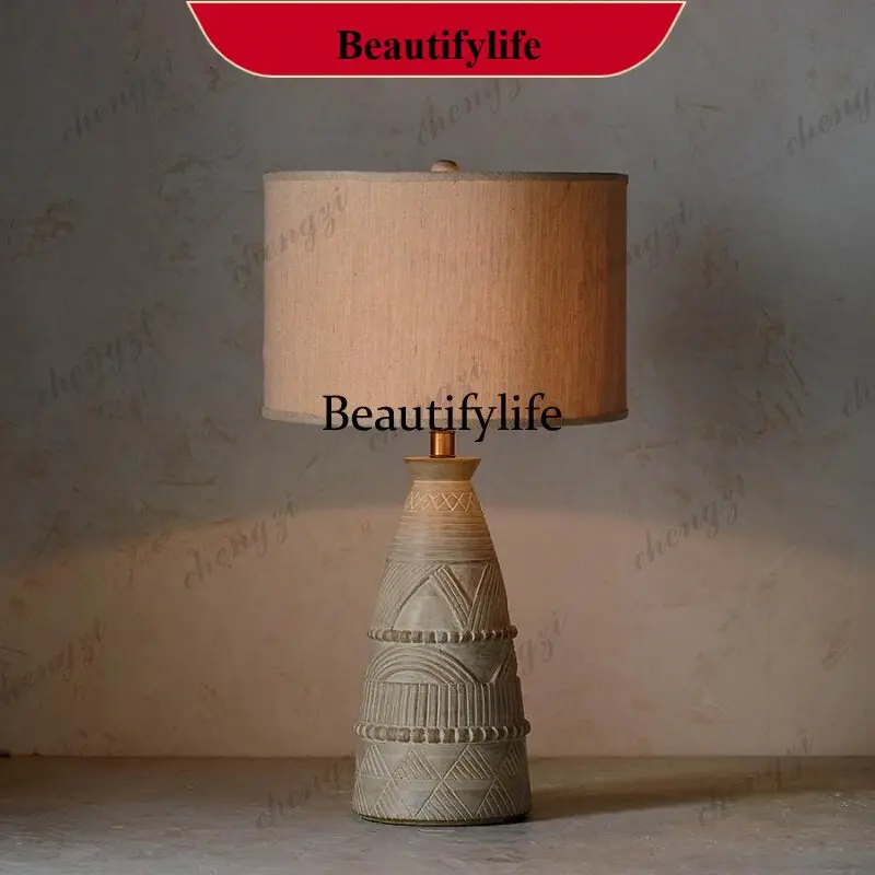 M138 American country retro woodwork traditional hand-carved living room sofa study bedroom decorative floor lamp