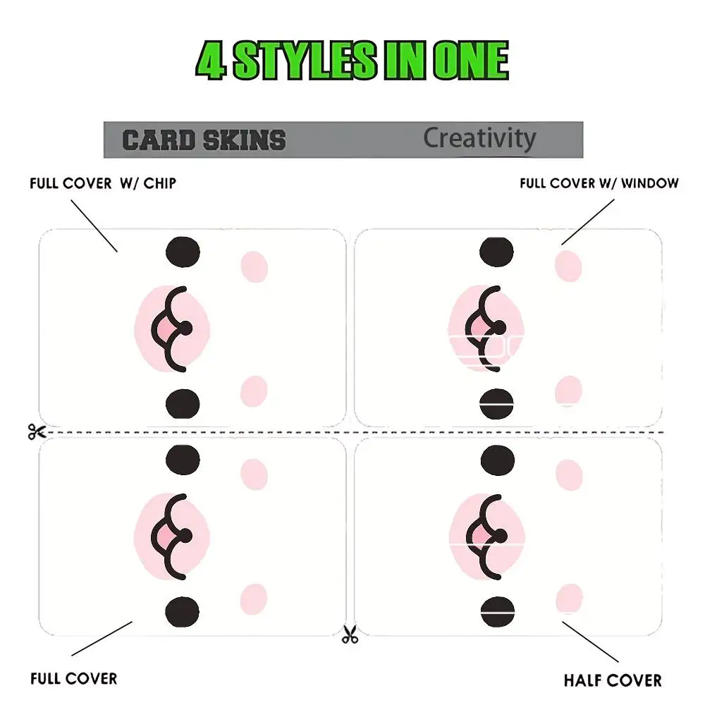 PINK Kawaii M-Mamegoma Credit Debit Bank Film Skin Sticker Front Cover