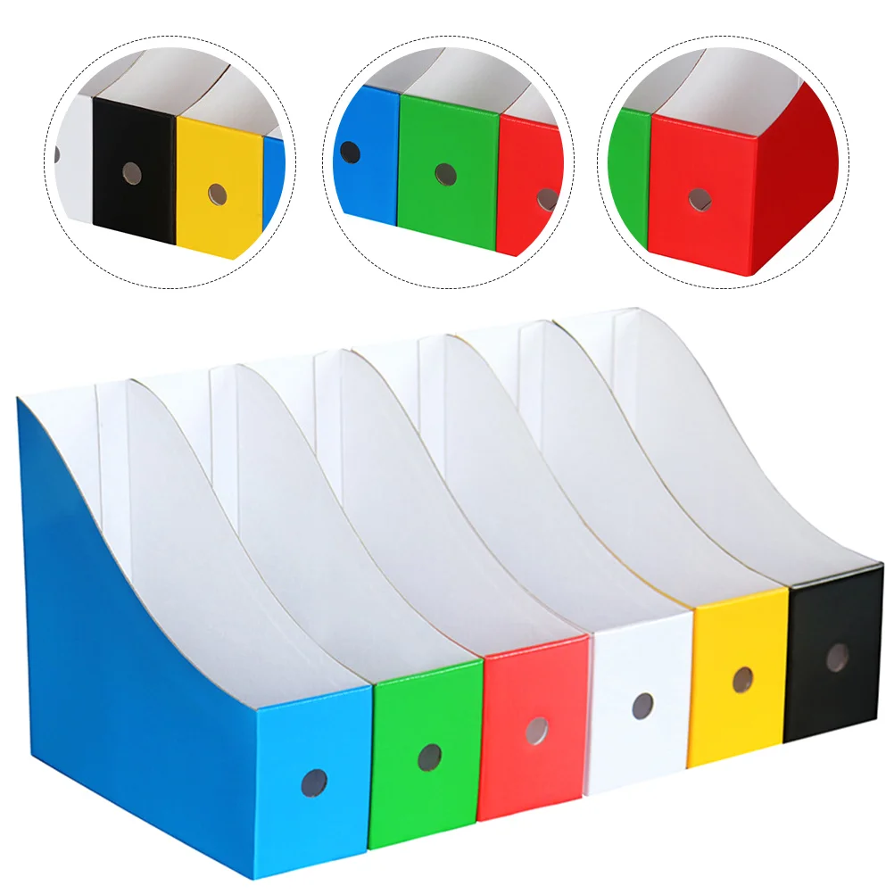 6 Pcs Desktop File Bookshelf Color Document Holder Magazine Stand Rack Office Organization Storage Paper Student Use