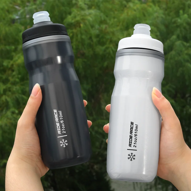 Fahrrad-Wasserflasche, 610 ml, aus PP5-Kunststoff, für Outdoor-Aktivitäten wie Laufen, Klettern und Sport, mit Quetschgriff, Fahrrad-Wasserbecher, tragbare Fahrradzubehör. – Detail 12