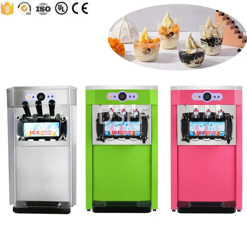 Commercial Tri Color Automatic Ice Cream Machine, Milk Tea Shop Specific Desktop Frozen Yogurt Machine