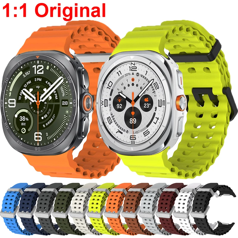1:1 Marine Band For Samsung Galaxy Watch Ultra2 2026 Ultra 2025 2024 Strap Sport Silicone Bracelet For Samsung Galaxy Ultra 47mm