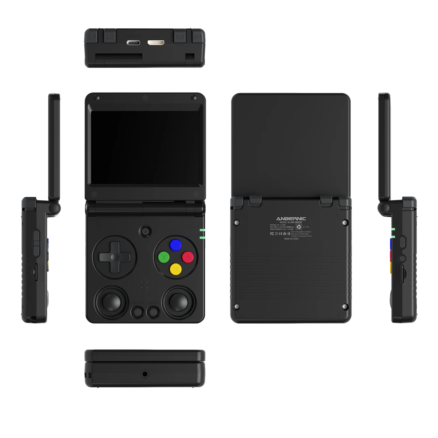 Portable WIFI Folding Handheld Game Players RG34XXSP 3.4-inch IPS Full View Screen Linux System With BT RG34XX SP 64G