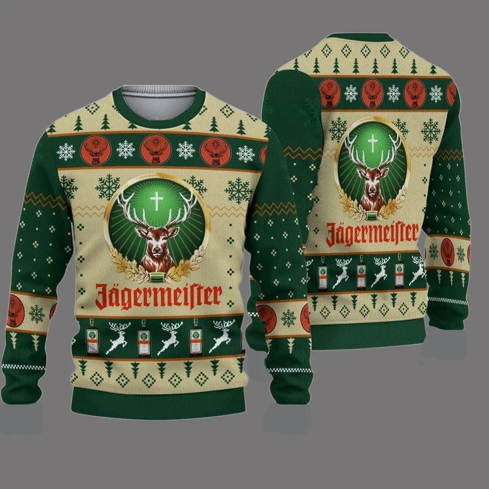 25/26 vino importado Otoño Invierno nueva impresión 3D feo Navidad hombres mujeres jerseys pareja Fiesta al aire libre ropa Casual