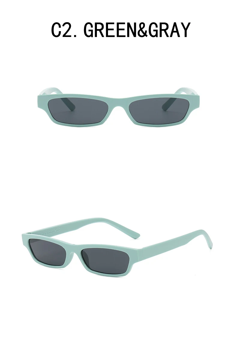 Kleine Rechteck Sonnenbrille Frauen Neue Retro Quadrat Schmale Rahmen Sonnenbrille Trendy Vintage Streetwear Brillen UV400 – Detail 11