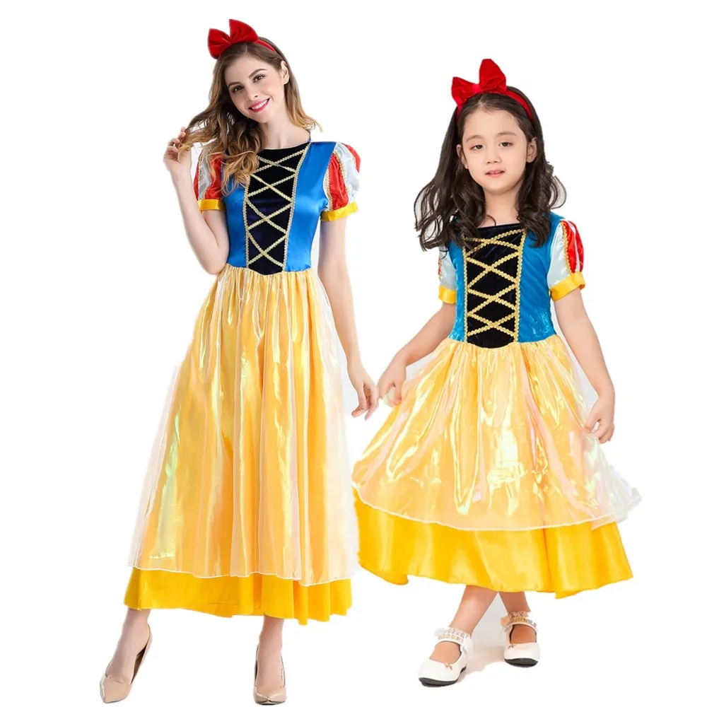 

Sexy Carnival Party Anime Fairy Tales Snow White Princess Fancy Costume Holloween Christmas Royal Court Queen Parent-child Cospl