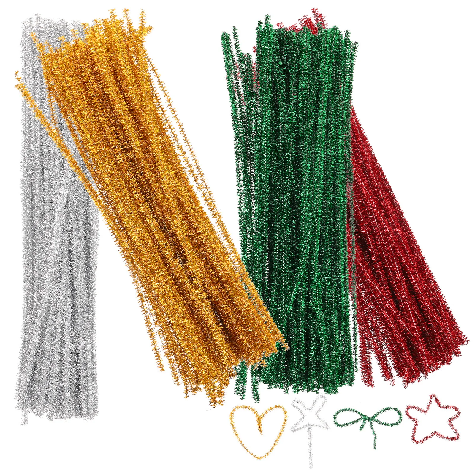 

400Pcs Colored Glitter Chenille Stems Christmas Flexible Pipe Cleaners DIY Craft Supplies Cleaners Christmas Chenille Stems