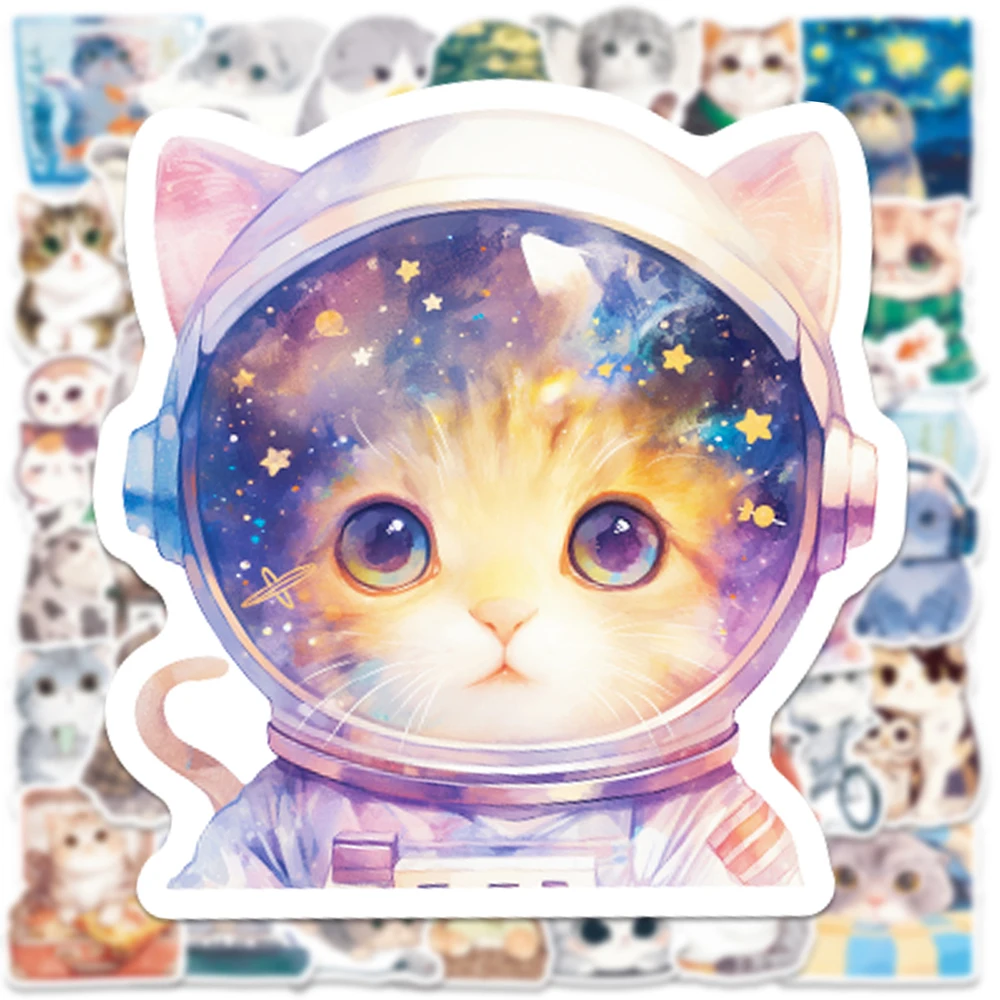 

10/30/50pcs Cute Cartoon Cat Graffiti Stickers Decals DIY Stationery Motorcycle Guitar Laptop Kawaii Animal Sticker for Kid Gift
