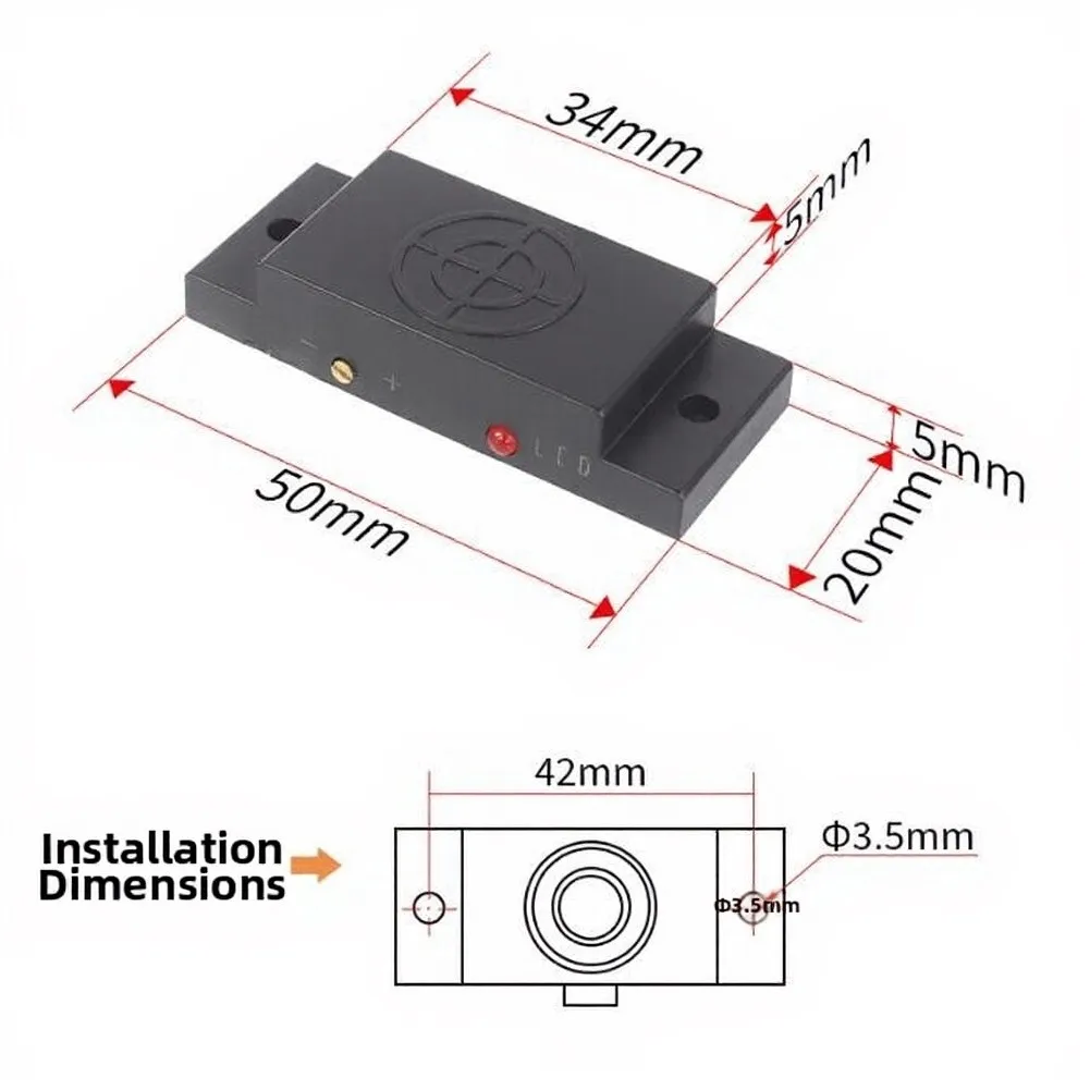 Capacitive For Proximity Switch for Non-Metallic Material Detection with Status Indicator Light NPN ABS Design