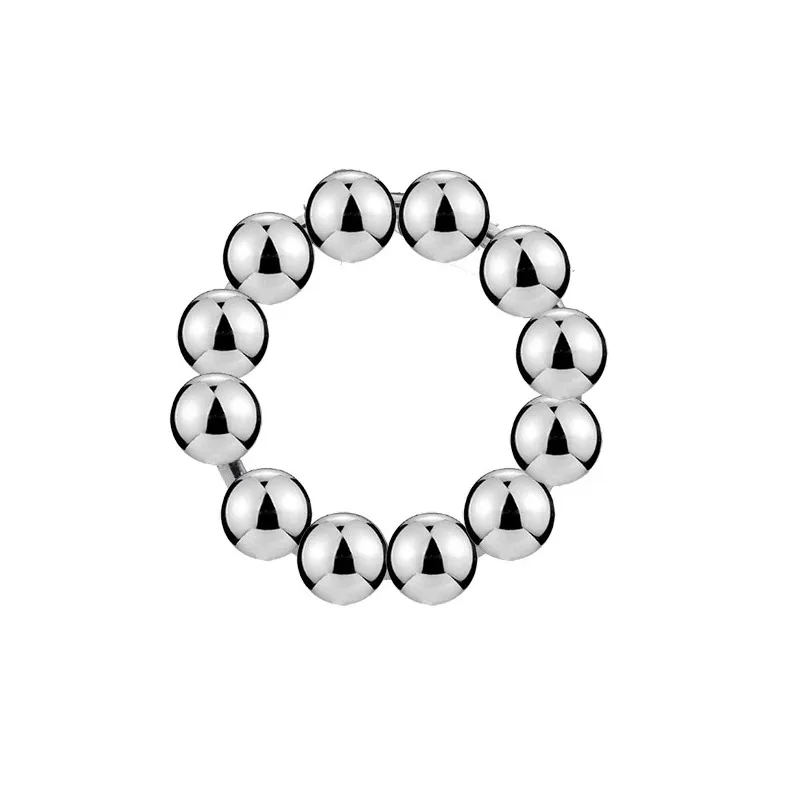 Hot selling men's stainless steel penis ring, male delayed ejaculation, stainless steel rooster ring, 13 bead glare stimulator