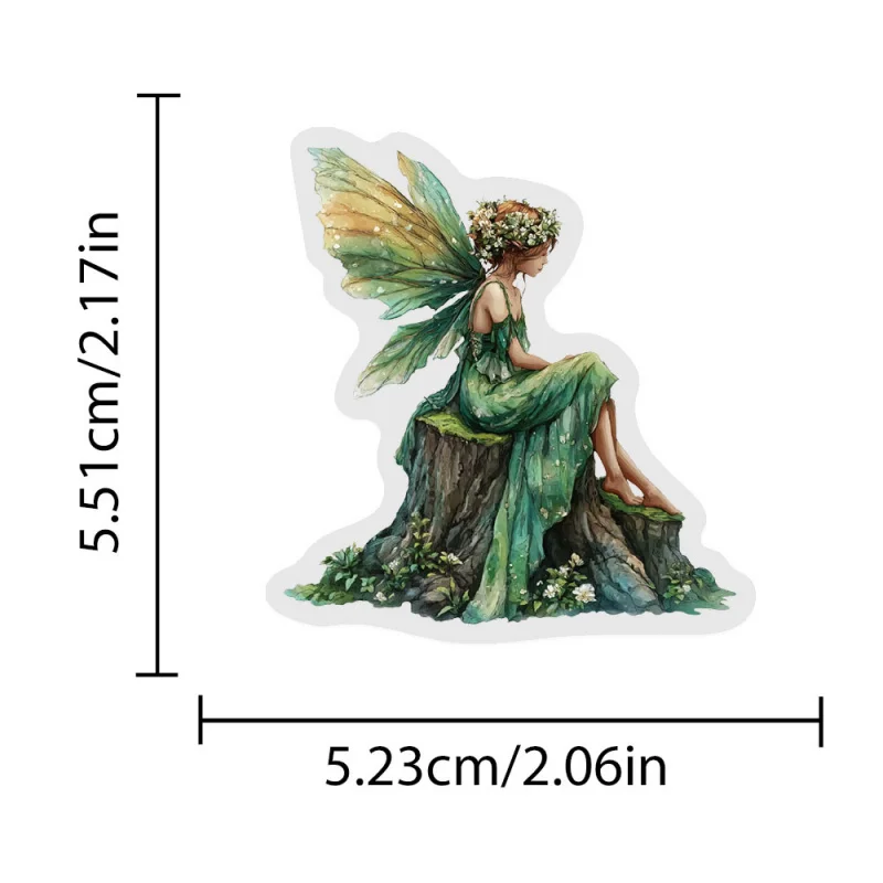 50PCS Forest Style Transparent Stickers Luggage Guitar Skateboard Phone DIY Waterproof Notebook Stickers Cartoon Natural Elf