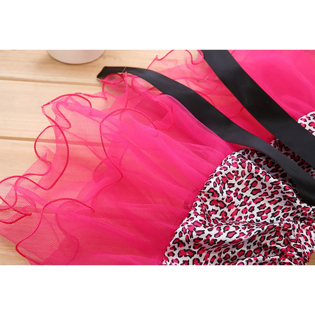 Leopard 3 Layer Ballet Tutu Skirt Rose Red for Kids Ballet Dance Dress Up Costume Party Skirts Kids Tutu Skirt