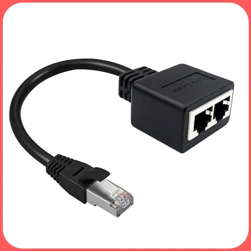 

X12A-2Pcs RJ45 Cable 1 In 2 Ethernet Lan Network Adapter Cable RJ45 1 Male To 2 Female Category 7 Network Cable Easy Install