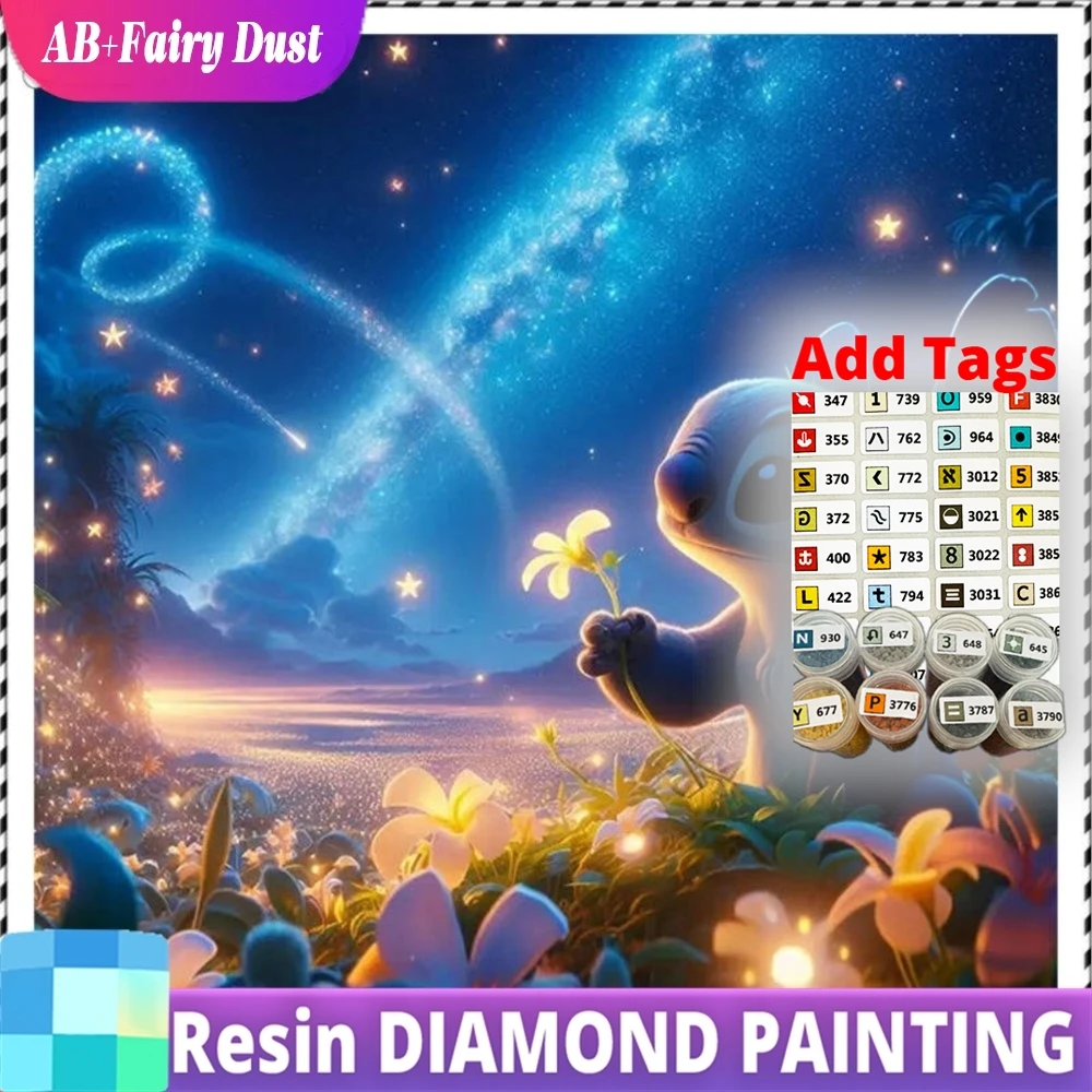 

Набор для алмазной вышивки Resin AB Fairy Dust Disney 5D: Ночной пейзаж с звездным небом для детей, алмазная живопись, ручная роспись стен, домик