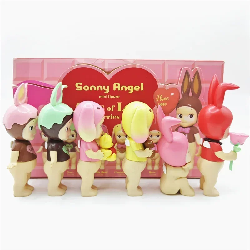 6 pcs Sonny Angel Blind Box of Love Series mini Anime Figure Cute PVC Statue Ornament Doll Children Christmas Birthday Toy Gift