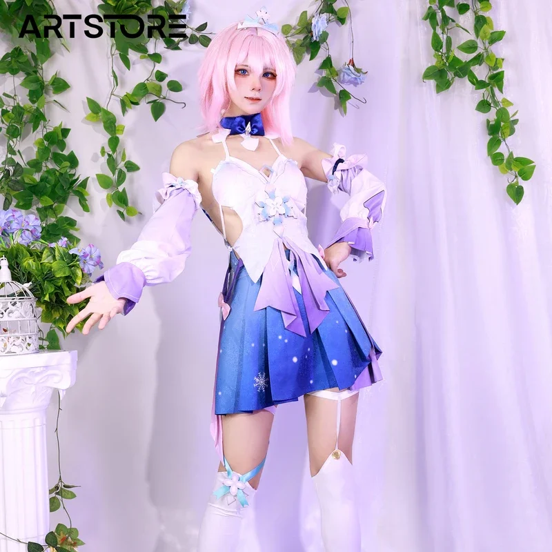 Game Honkai Star Rail March 7th Cosplay Costume Role Play Comic Con Dress Hallowmas Party Wigs Anime Prop