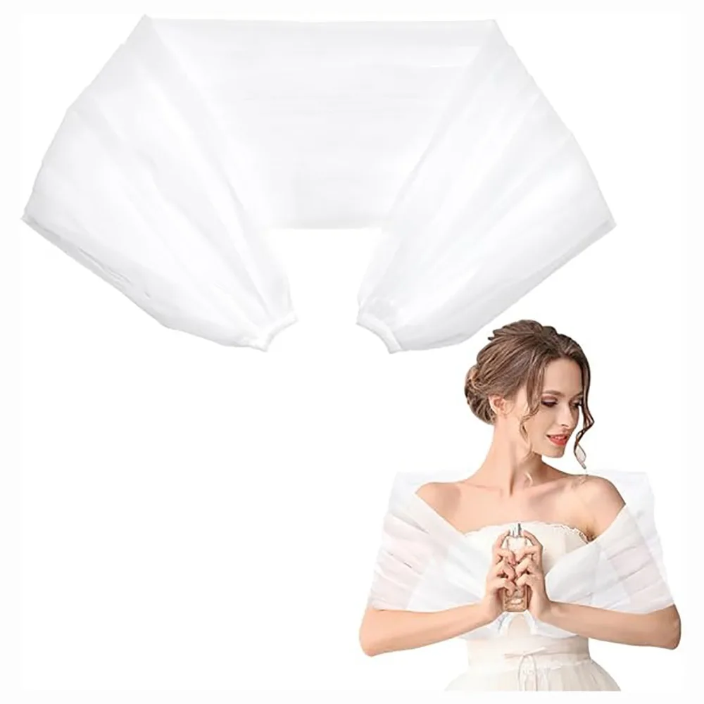 Portable Off Shoulders Bridal Shawl Versatile Elegant Shawl Wrap Stylish Multi Layer Tulle Shawl Costume Accessories