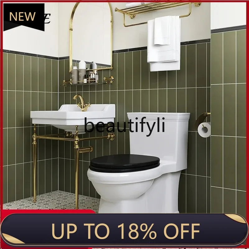 Z189 مرحاض فرنسي عتيق للحمام الأوروبي غطاء من الخشب الصلب سيفون سيراميك مرحاض أمريكي