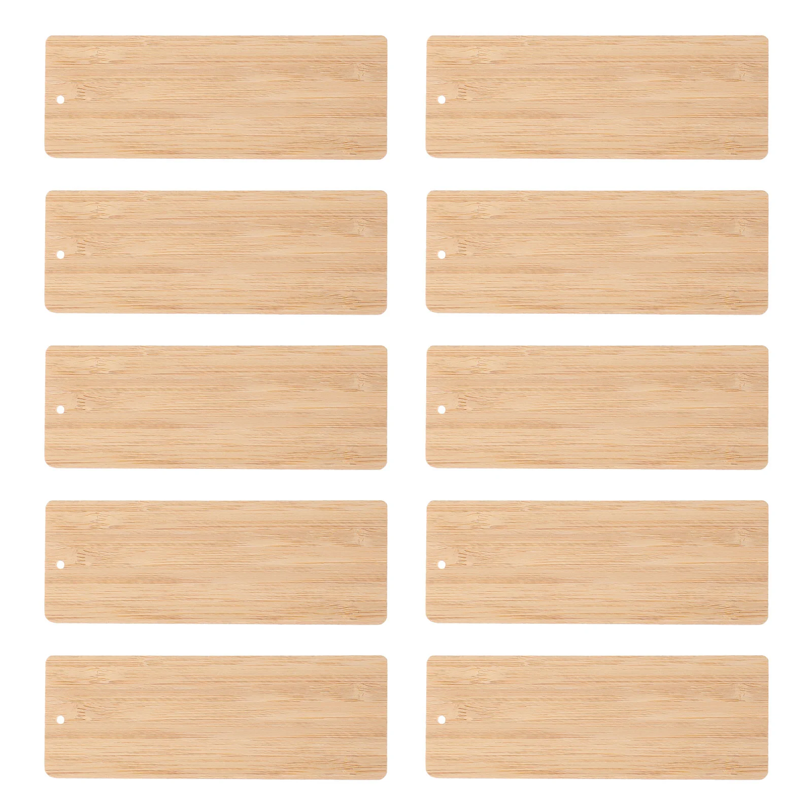 10 Pcs Blank Hanging Gift Tags Bamboo Bookmark Material Decoration Child Coasters
