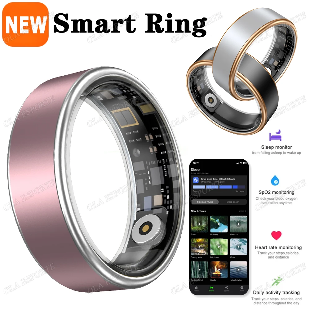 

2025 Smart Ring Gesture Control Wireless Bluetooth Heart Rate Blood Pressure Monitor 5ATM Waterproof Health Smartring Men Women