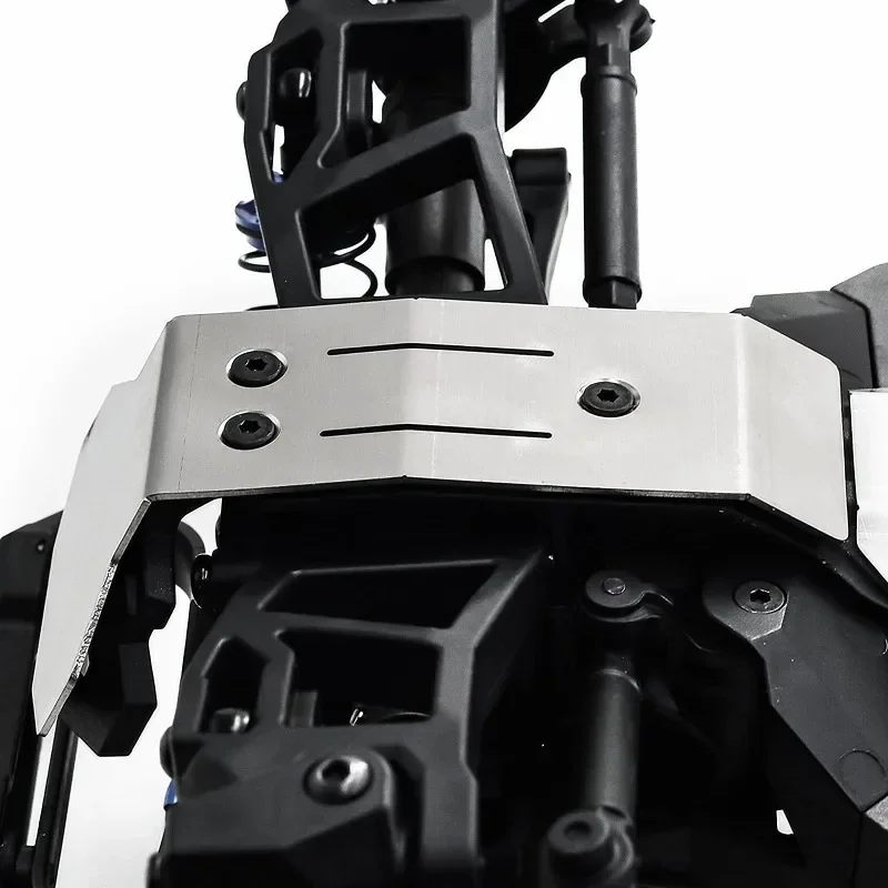 Edelstahl-Chassis vorne hinten Antikollisions-Schutzplatten Upgrade-Zubehör für Trxs Mini Maxx RC-Teile