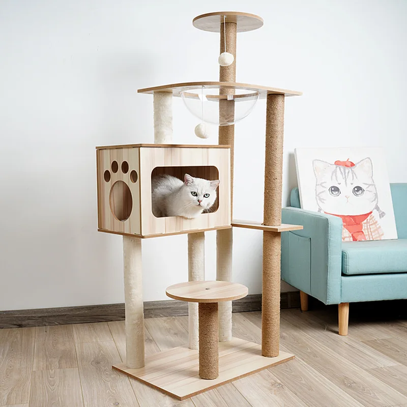 Delivery of foreign trade pet products climbing frame litter cat scratching board tree products pet  toy space capsule