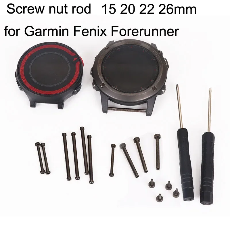 15 20 22 26mm Watch Band Connector Rod Screw for Garmin Fenix 3 5X 6 5S Forerunner 935 Strap Connecting Bar w Screwdriver