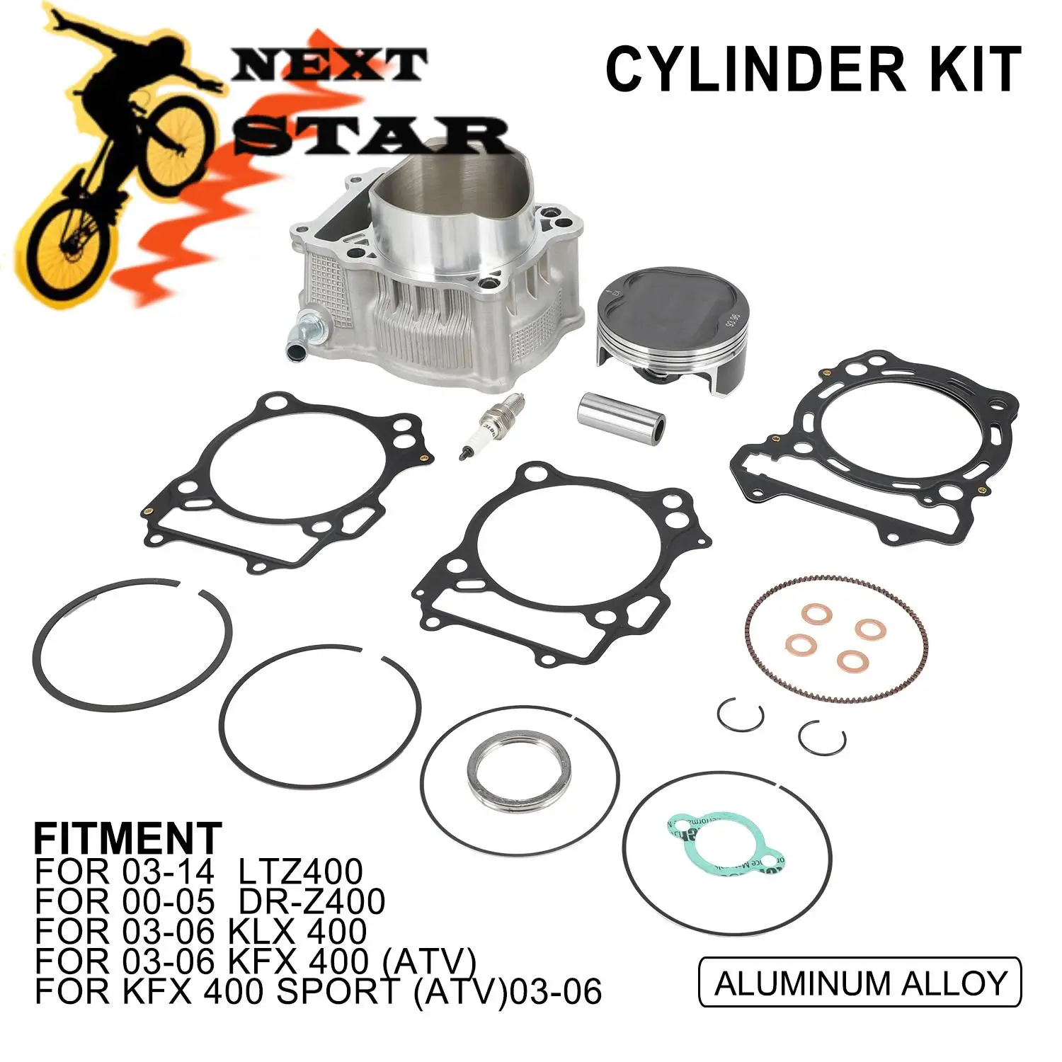 

Cylinder Piston Kit For Suzuki LTZ400 2003 2004 2005-2014 DRZ400 2000-2015 DVX400 2004 2005 2006 2007 2008 Motorcycle Parts