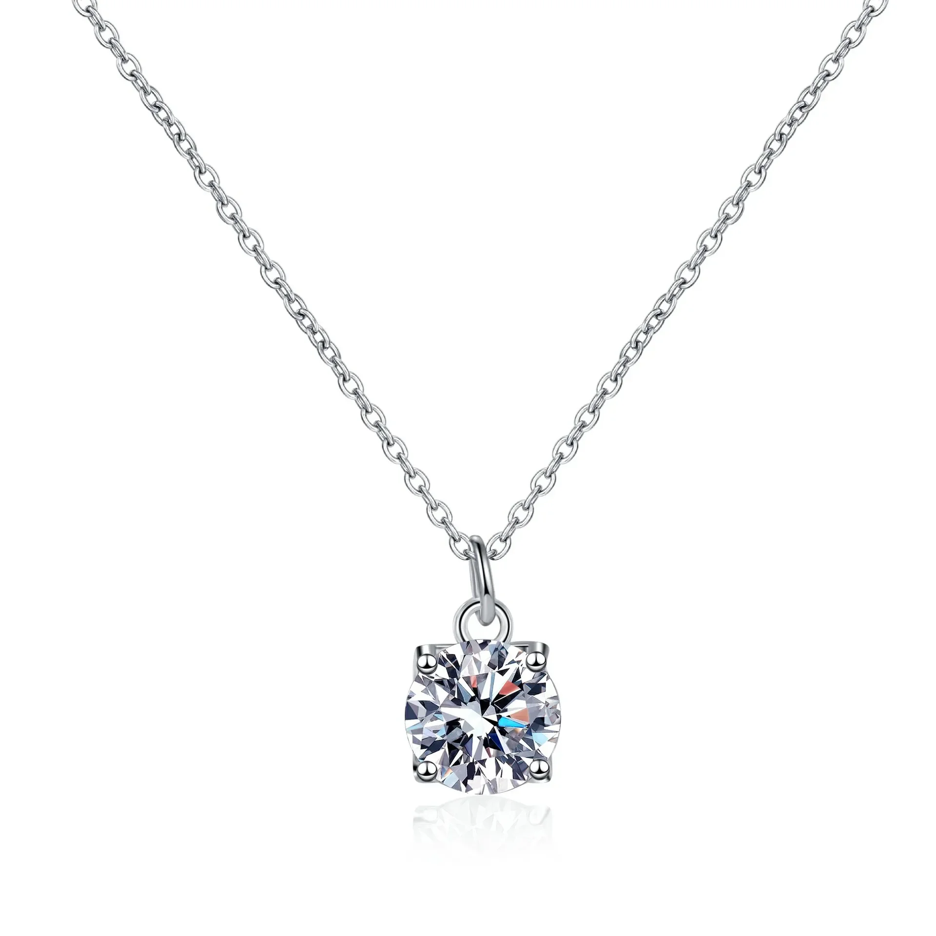 Collier en or blanc 18 carats avec moissanite 1 carat pour femme, pendentif carré, diamant unique, designer, jokling, bijoux de mariage, Rotterdam