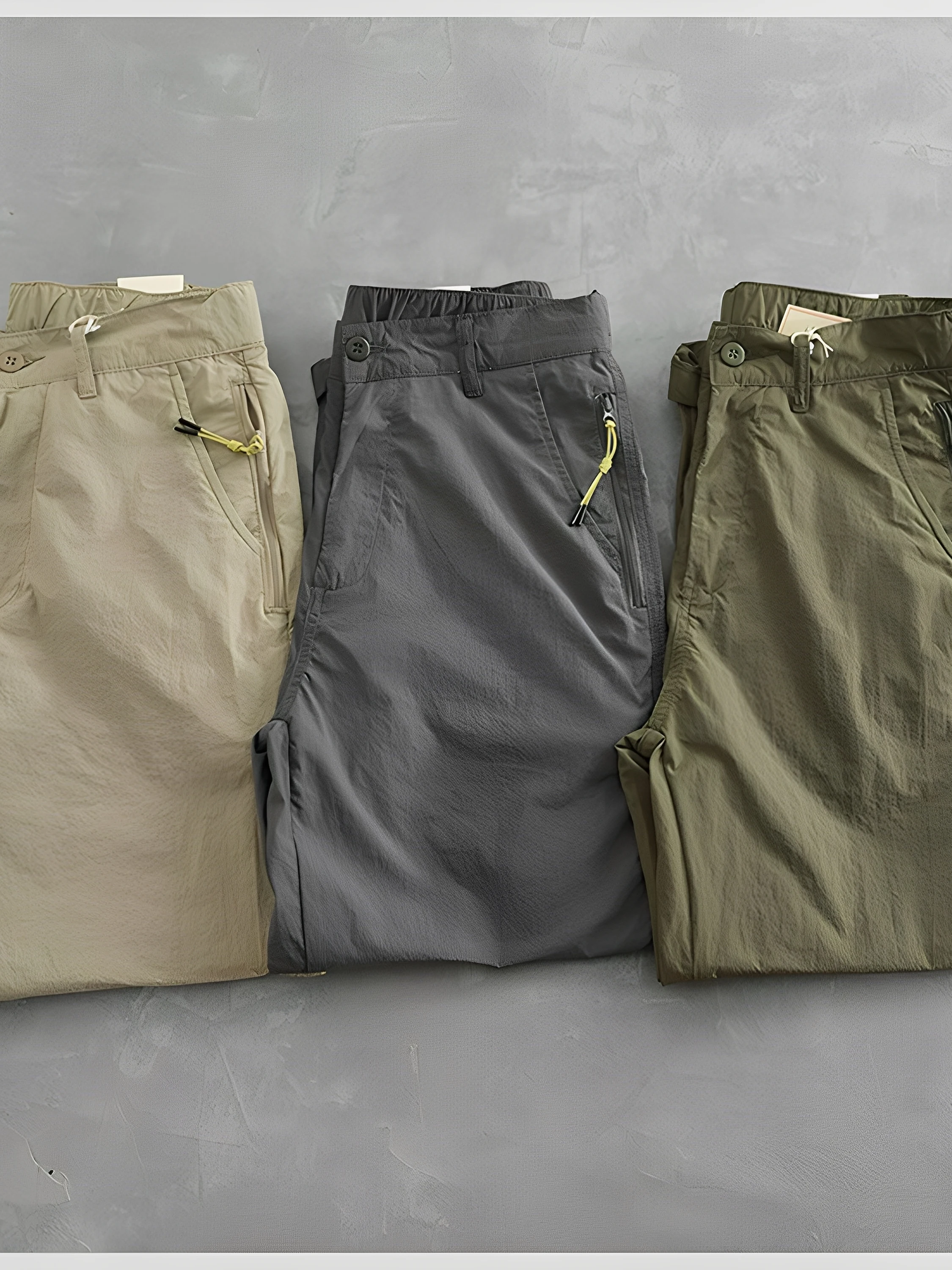 Lightweight Thin Qui Dry Summer Casual Pants Men's Loose Straight Leg Outdoor Ice Silk Thin Workwear Trousers Straight Cut