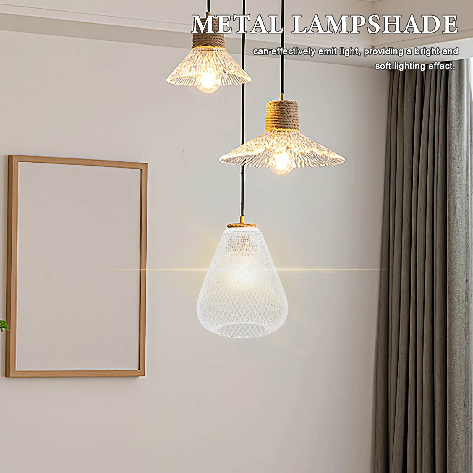 

Retro Lampshade for Lamp Metal Cage Pendant Light Diffuser Rustic Wire Mesh Shade Hanging String Light Fixture Cover