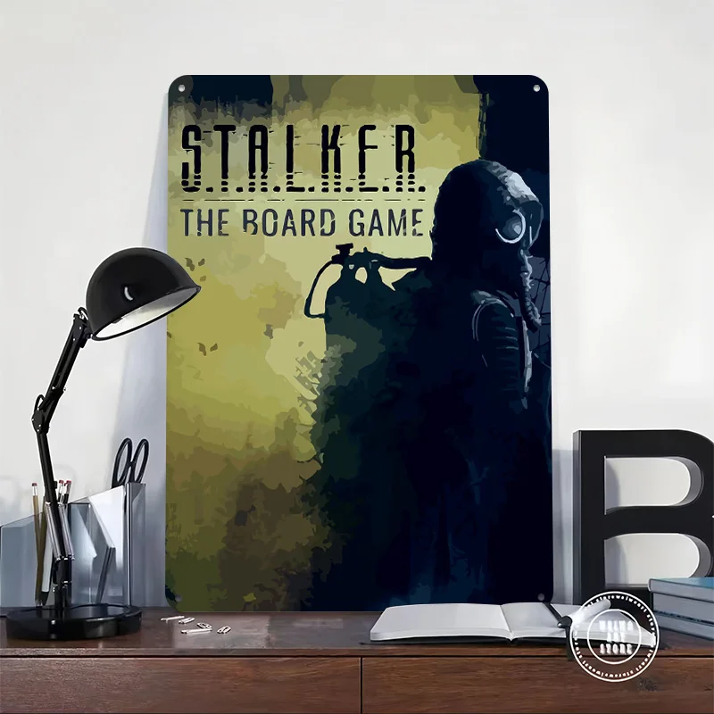 Stalker Board Game Cover Personalized 3D Textured Metal Poster Wall Art Vintage Tin Signs for Gaming Room Decoration Man Bedroom
