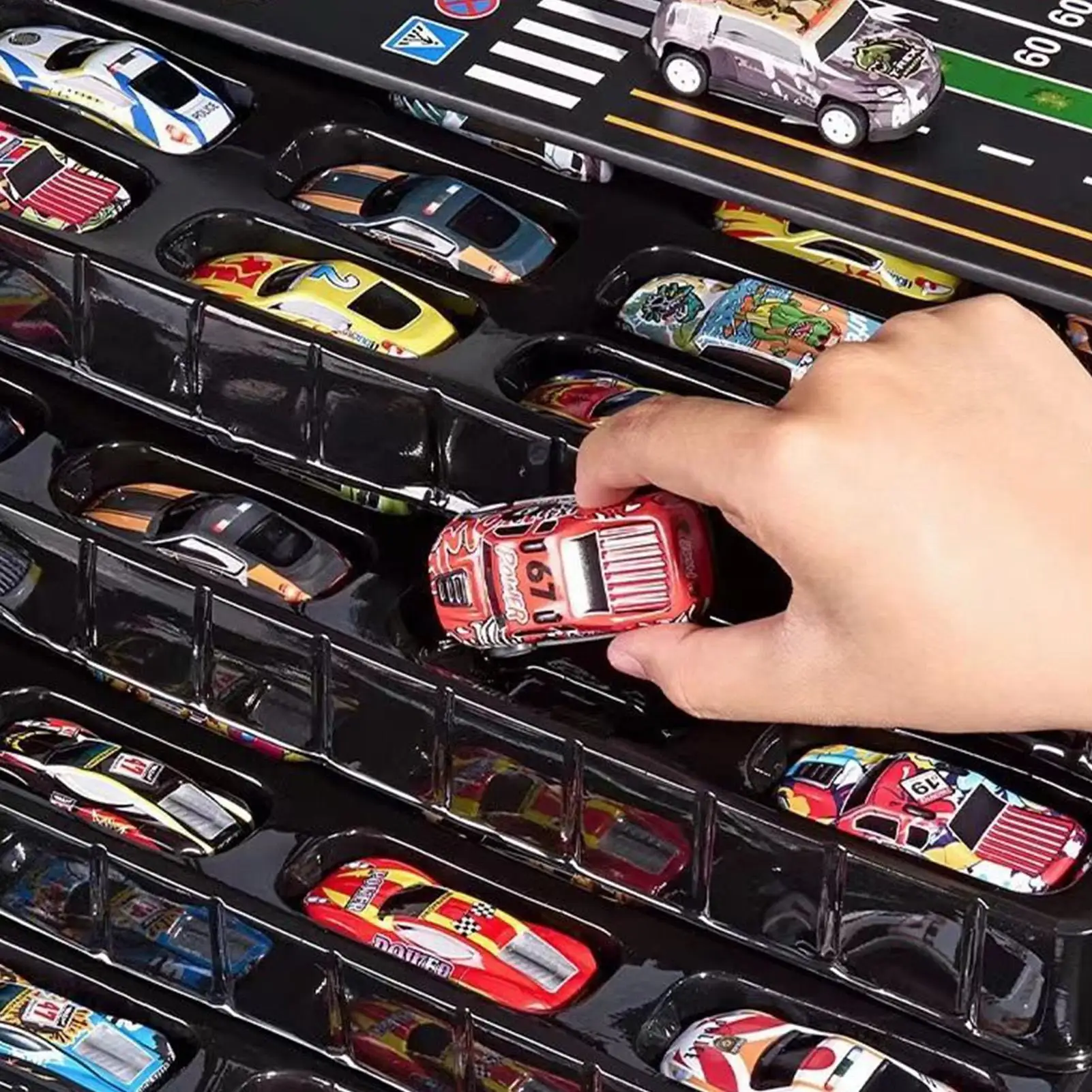 Kleine Spielzeugautos, 48-teilig, Trägheits-Fahrzeugmodelle, zurückziehbare Autos für Jungen und Mädchen, Geburtstagsfeier, Strumpffüller, Display, Heimdekoration