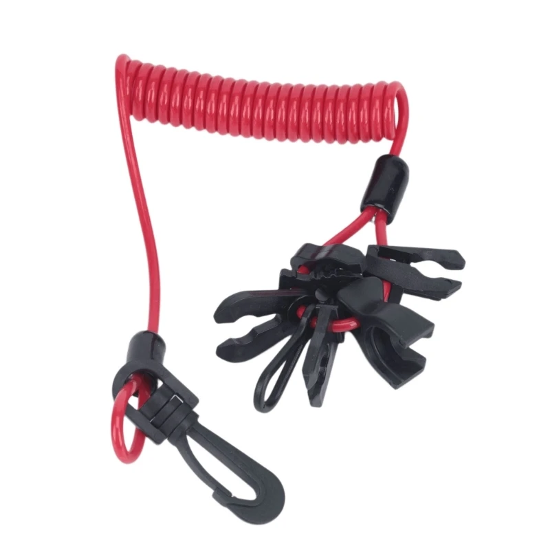 Boat Engine Lanyard Service Set with 7 Clips and Hook Clip