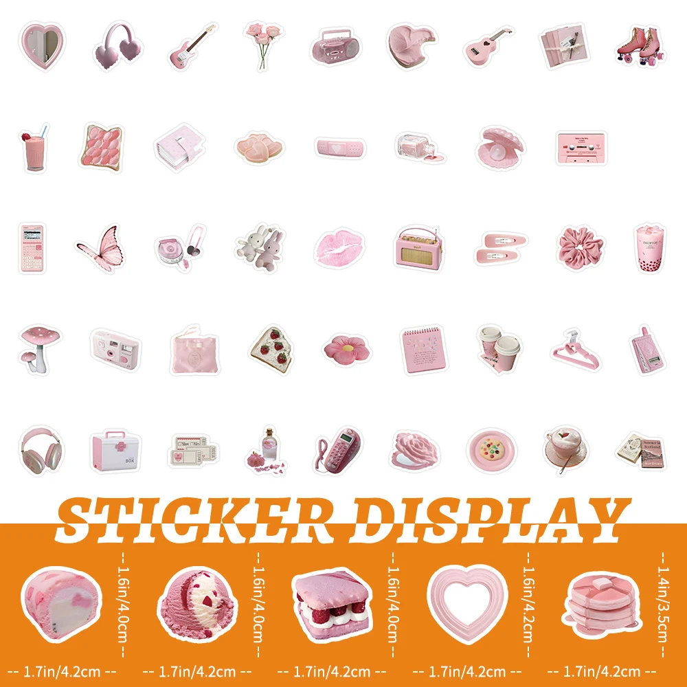 10/30/50/100PCS Kawaii Pink Stickers Cute Decals Decoration DIY Phone Notebook Guitar Skateboard Laptop Car Cartoon Graffiti Toy