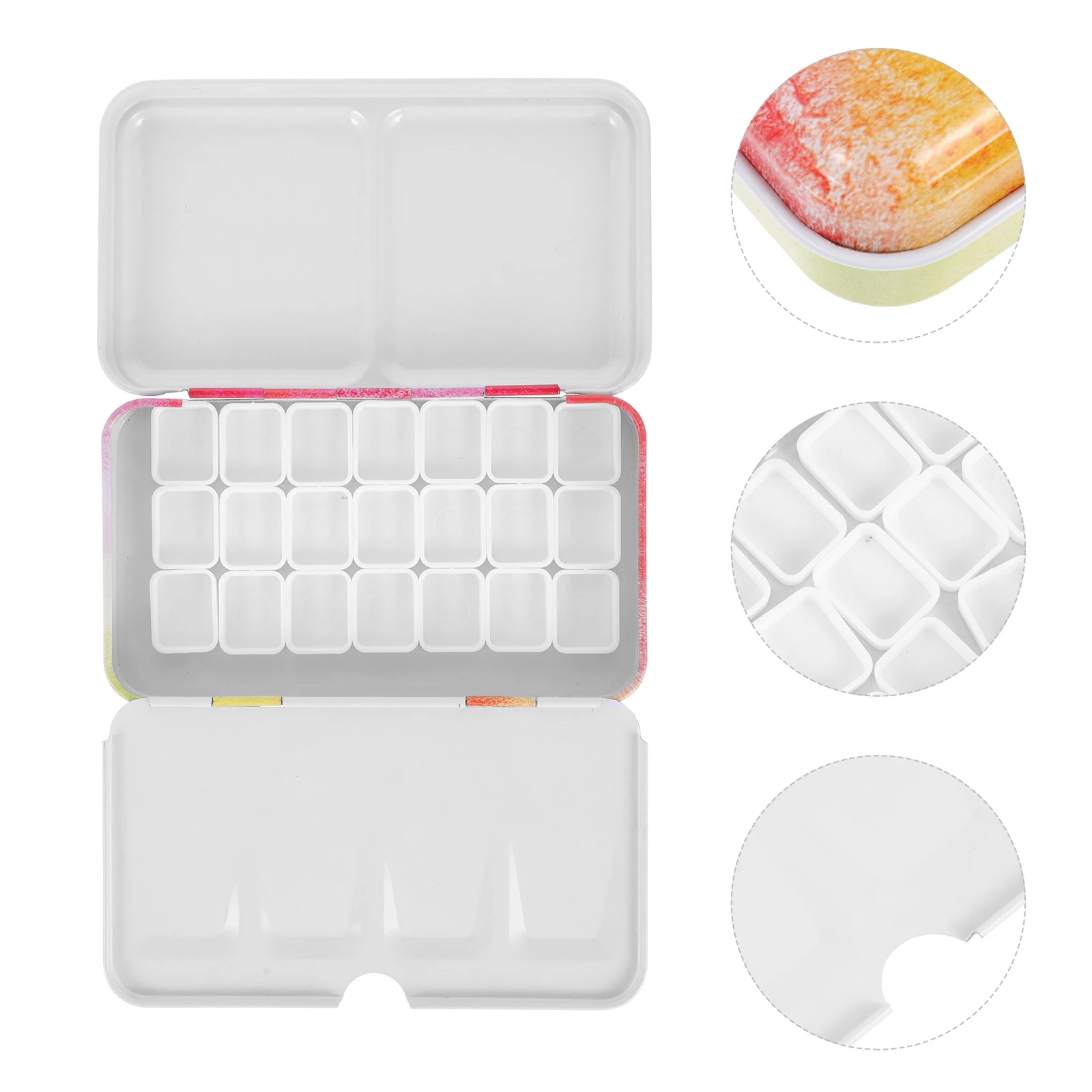 

Watercolor Paint Box Empty Tin Portable Palette Compartments Color Case Metal Art Travel Lightweight Durable Premium Material