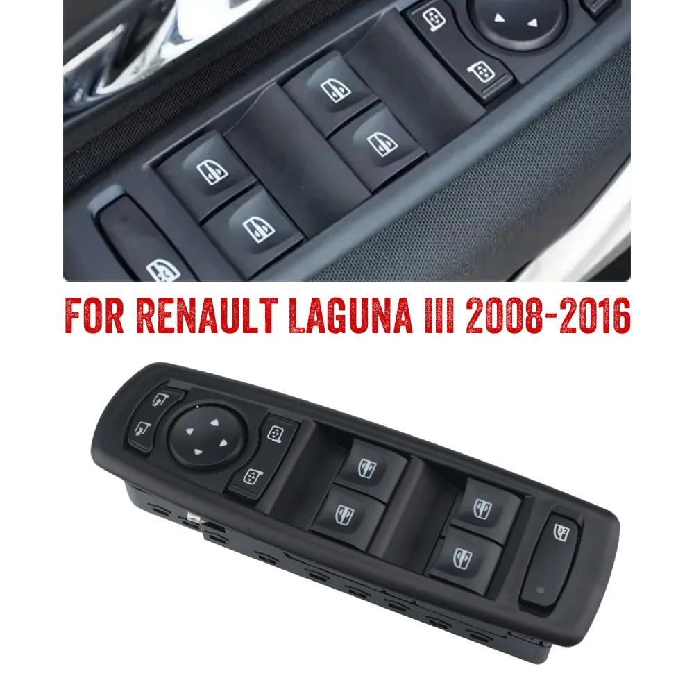 Botão mestre do interruptor de controle da janela do carro para Renault Fluence Laguna 3 Megane 3 2008-2016 254000015 R 13 Pinos 809610006 R R