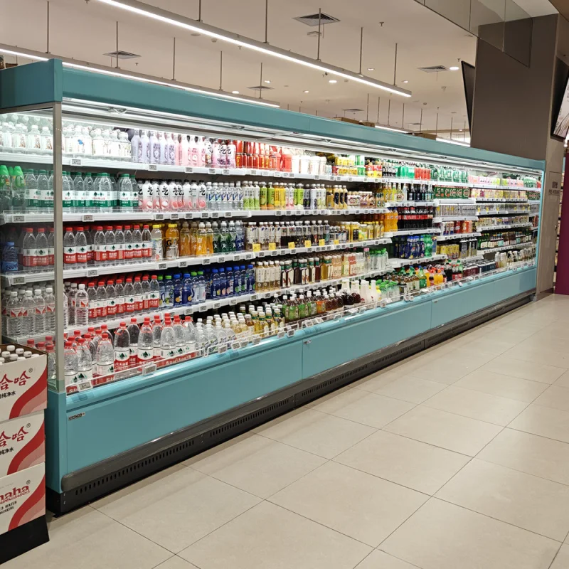 custom.Supermarket Multi-Deck Open Chiller Display Refrigerator 4 Layers Dairy Showcase Freezer