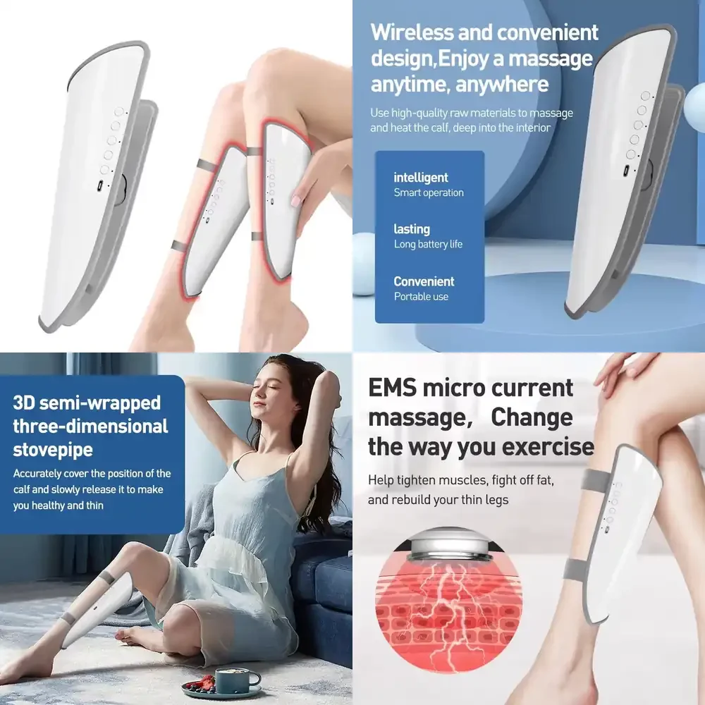 

Fully Automatic Wireless Leg Massager with Air Pressure Airbags Hot Compression and USB Charging