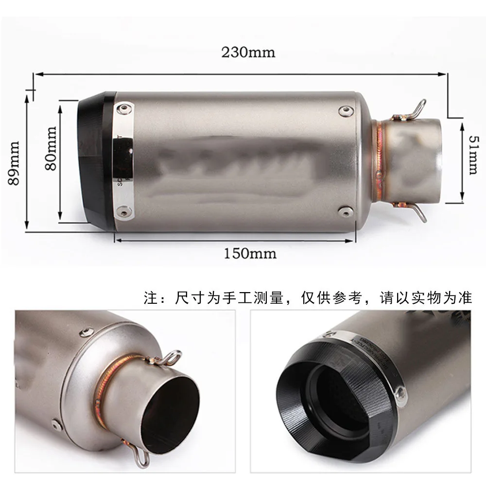 sc Motorbike Exhaust Pipe Modification Tail Section for 500RR RC390 NINJA400 321RR 390duke Racing Style Dual Cylinder
