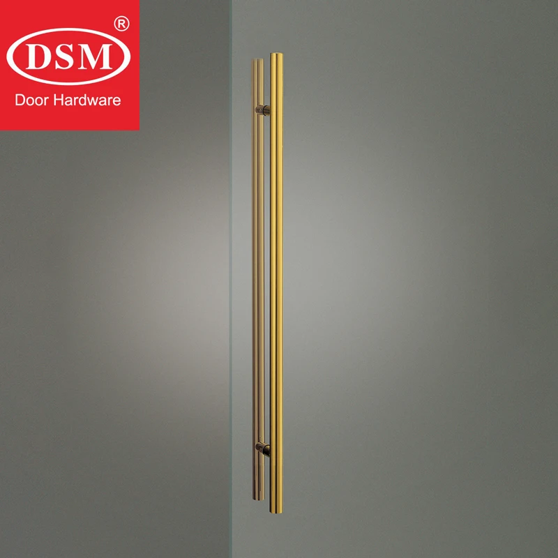 Golden Anti-fingerprint Entrance Porta Pull Handle 304 Grau Aço Inoxidável Maçanetas de Porta de Vidro Pa102-l Long 1500 mm