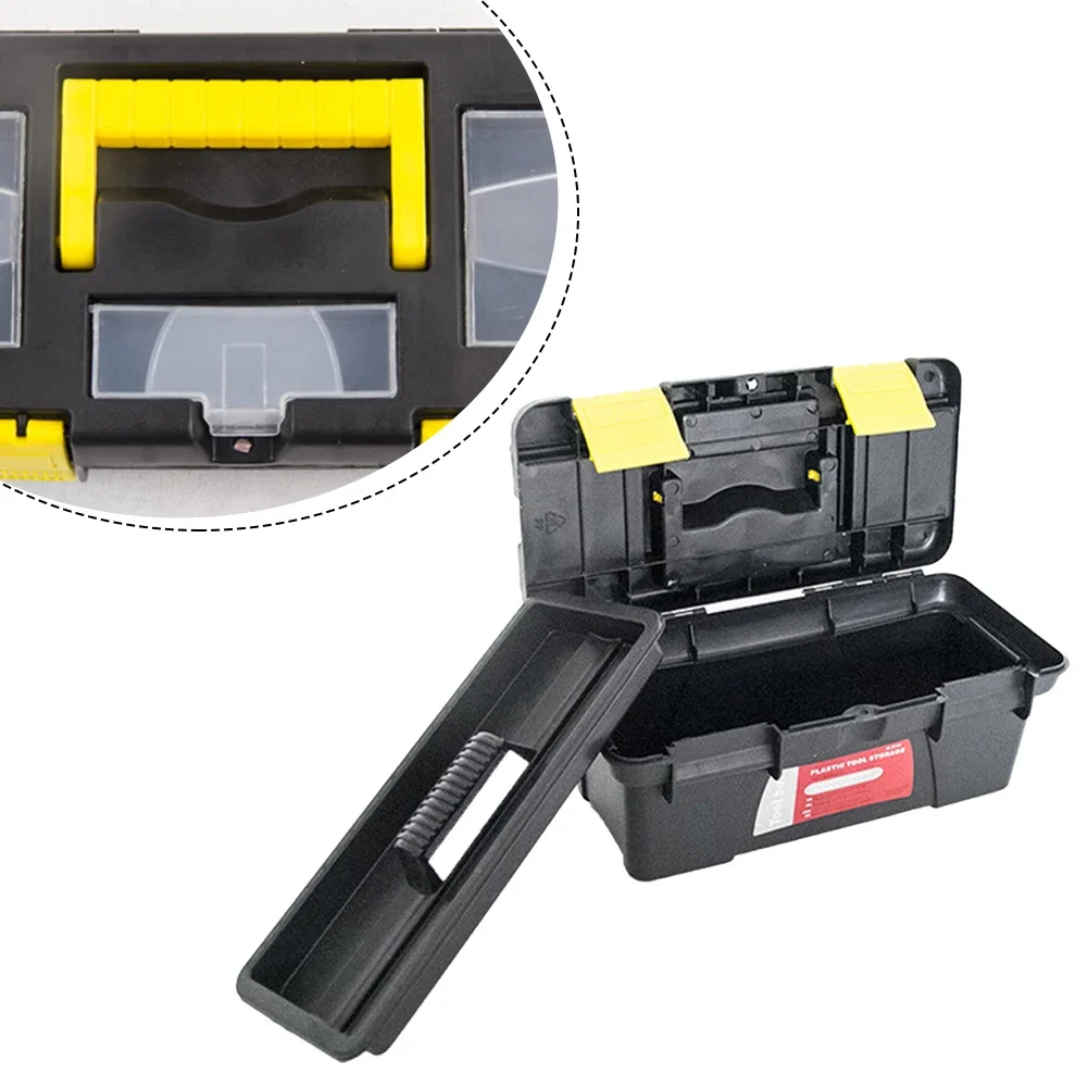 1pcs 10-Inch Two-Layer Plastic Toolbox Mini Multi-Functional Accessories Box Black Tools Packaging Case